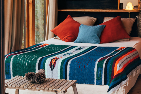 Mexican Blanket, Ethnic Beach Rug or Sarape - Tierra