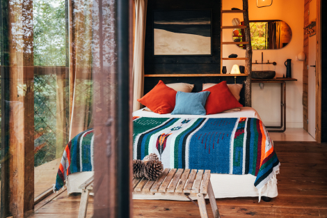 Mexican Blanket, Ethnic Beach Rug or Sarape - Tierra
