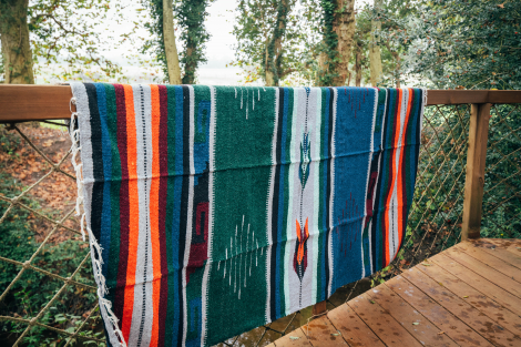 Mexican Blanket, Ethnic Beach Rug or Sarape - Tierra