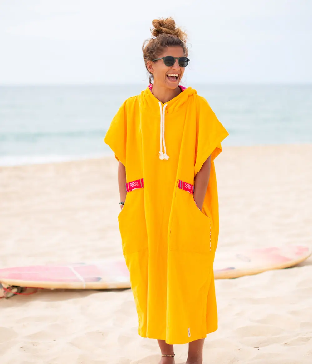 Mango Surf Poncho/Fuchsia Wave Pattern Pakal Ethnic Surf Poncho