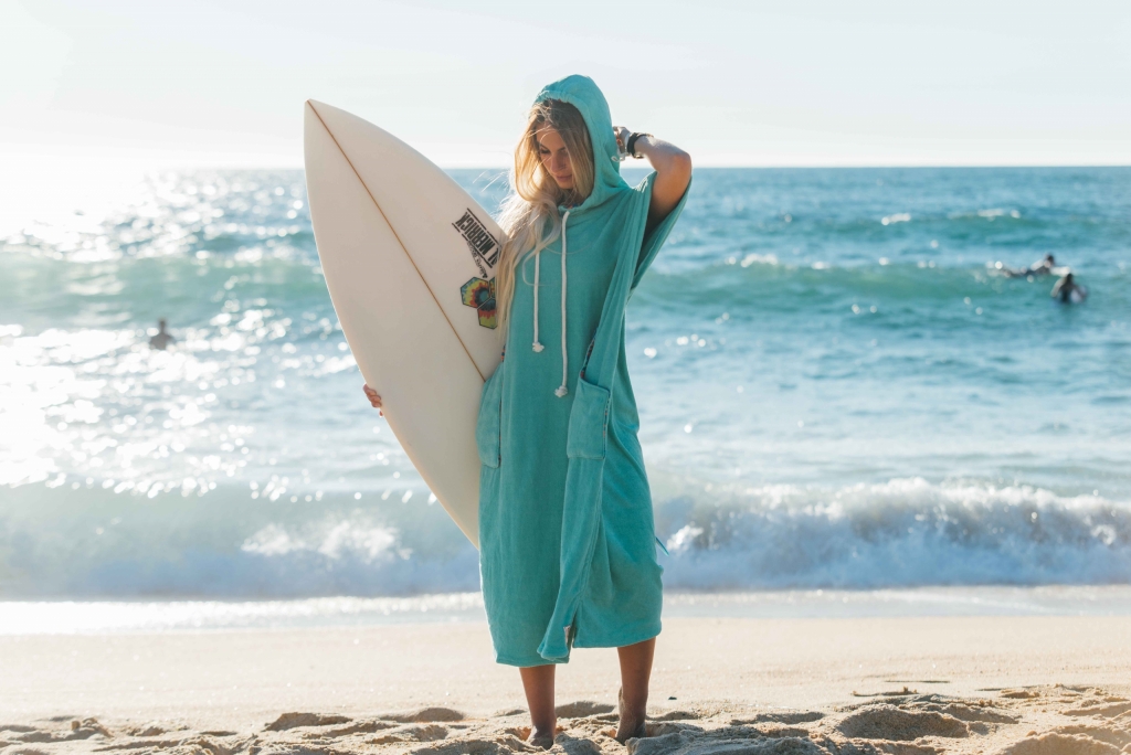 Seaglass Surf Poncho / Blue Wave Pattern - Pakal Ethnic Surf Shop