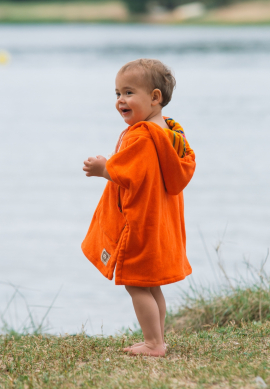 orange baby surf poncho hooded towel