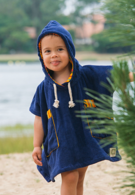 baby surf poncho in navy colour