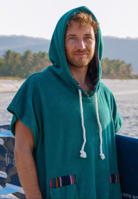 surf poncho teal green