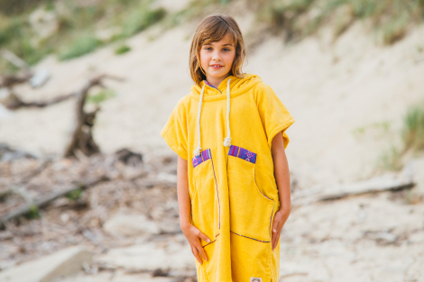 Mango Kid Surf Poncho Hooded Towel/ Purple Tribal Pattern