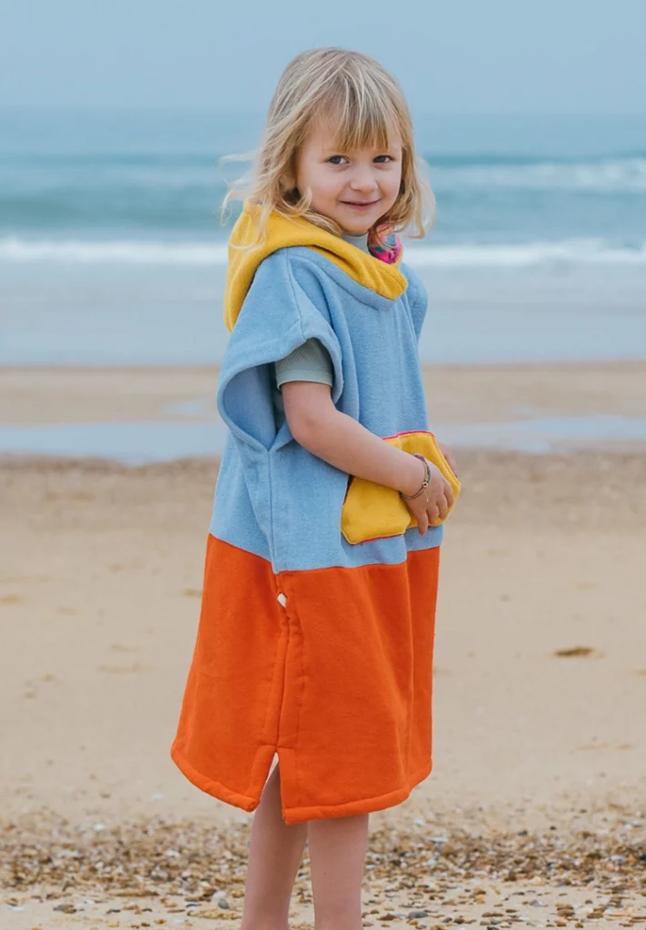 Colorblock Toddler Surf Poncho Hooded Towel - Fuchsia Tribal